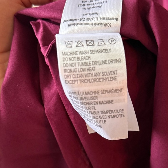 NWT Farm Rio Puff Sleeve Mini Shift Button Dress, Burgundy, M - Picture 8 of 9